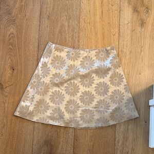 Princess Polly Beige Floral A-Line Skirt